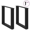 vidaXL Pieds de table basse en U, 2 pièces, noir, 50 x (42-43) cm, acier
