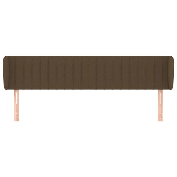 vidaXL T&ecirc;te de lit avec oreilles Marron fonc&eacute; 183x23x78/88 cm Tissu