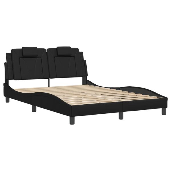vidaXL Cadre de lit Viana avec LED sans matelas noir 120x200 cm