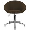 vidaXL Chaise pivotante de salle &agrave; manger Marron fonc&eacute; Tissu