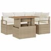 vidaXL Ensemble de canap&eacute; de jardin 5 pc Beige Poly rotin