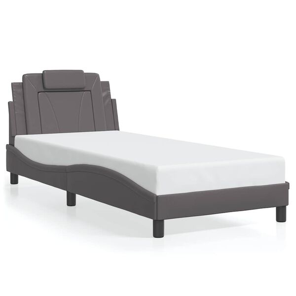vidaXL Cadre de lit Viana sans matelas gris 90x200 cm similicuir