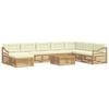 vidaXL Ensemble de canap&eacute;s d'ext&eacute;rieur 9 pc Blanc et cr&egrave;me Polyester