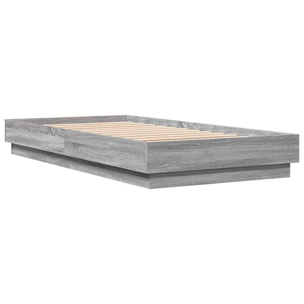 vidaXL Cadre de lit sans matelas sonoma gris 90x190 cm