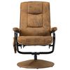 vidaXL Fauteuil de massage avec repose-pied Marron Similicuir daim