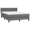 vidaXL Sommier &agrave; lattes de lit avec matelas Gris 140x200 cm Similicuir