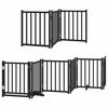 vidaXL Barri&egrave;re pour chien porte pliable 15panneaux noir bois peuplier