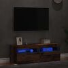 vidaXL Meubles TV avec lumières LED 2 pcs vieux bois bois d'ingénierie