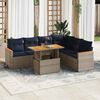 vidaXL Salon de jardin avec coussins 7 pcs gris résine tressée