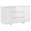 vidaXL Buffet et 3 tiroirs Blanc brillant 120x41x75 cm Bois ing&eacute;nierie