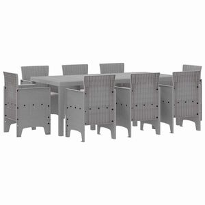 vidaXL Ensemble de salle &agrave; manger pour jardin 9 pcs Gris clair