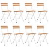 vidaXL Chaises de bistrot pliantes lot de 8 Bois d'acacia solide acier