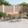 vidaXL Ensemble &agrave; manger de jardin et coussins 7 pcs gris rotin