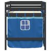 vidaXL Lit mezzanine enfants avec rideaux sans matelas bleu 90x200cm