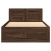 vidaXL Cadre de lit et tête de lit sans matelas chêne marron 75x190 cm