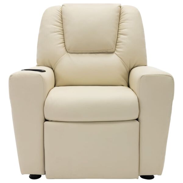 vidaXL Fauteuil inclinable enfants Similicuir Blanc cr&egrave;me