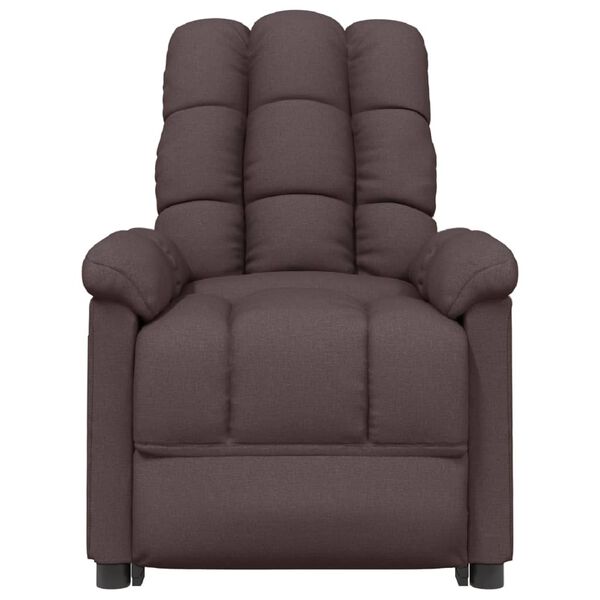 vidaXL Fauteuil &eacute;lectrique de massage Marron fonc&eacute; Tissu