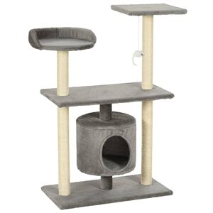 vidaXL Arbre &agrave; chat avec griffoirs en sisal 95 cm Gris