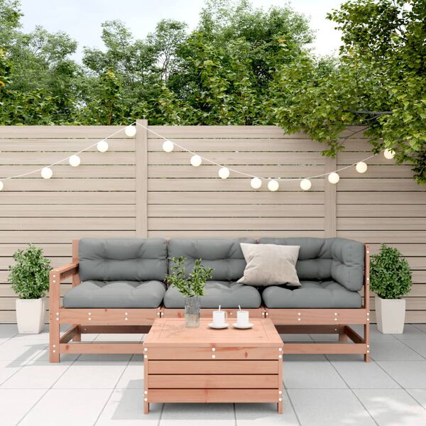 vidaXL Salon de jardin 4 pcs avec coussins bois massif douglas