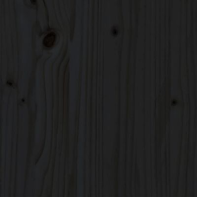 vidaXL Cadre de lit Noir Bois de pin massif 140x190 cm