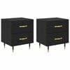 vidaXL Cabinet de chevet 2 pi&egrave;ces Ch&ecirc;ne noir 40 x 35 x 47,5 cm
