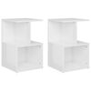 vidaXL Tables de chevet 2pcs Blanc brillant 35x35x55cm bois ing&eacute;nierie