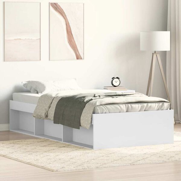 vidaXL Cadre de lit sans matelas blanc 100x200 cm