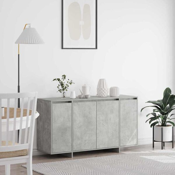 vidaXL Buffet Gris b&eacute;ton 135 x 41 x 75 cm Bois d'ing&eacute;nierie