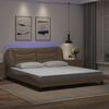 vidaXL Cadre de lit avec LED sans matelas Hvar cappuccino 180x200 cm