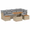 vidaXL Ensemble de canap&eacute; de jardin 10 pc Beige Poly rotin