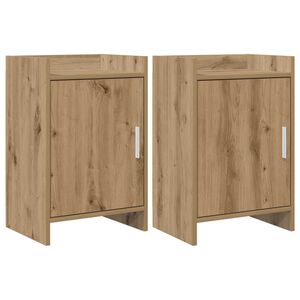 vidaXL Tables de chevet 2 pc Ch&ecirc;ne artisanal 40 x 30 x 60 cm