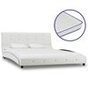 vidaXL Lit avec matelas &agrave; m&eacute;moire de forme Blanc Similicuir 140x200 cm