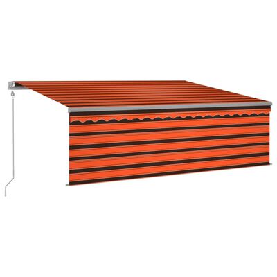 vidaXL Auvent automatique rétractable et store 4,5x3m Orange et marron