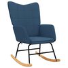 vidaXL Chaise à bascule avec tabouret Bleu Tissu