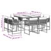 vidaXL Ensemble &agrave; manger de jardin et coussins 9 pcs marron poly rotin