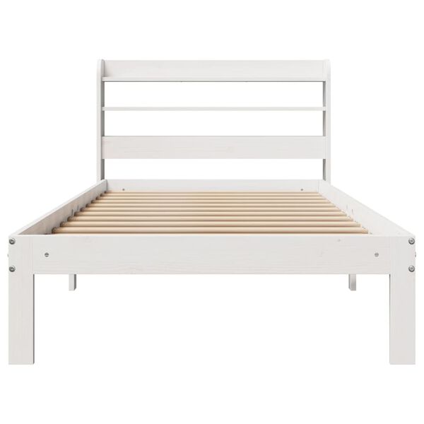 vidaXL Cadre de lit avec t&ecirc;te de lit sans matelas blanc 90x200 cm
