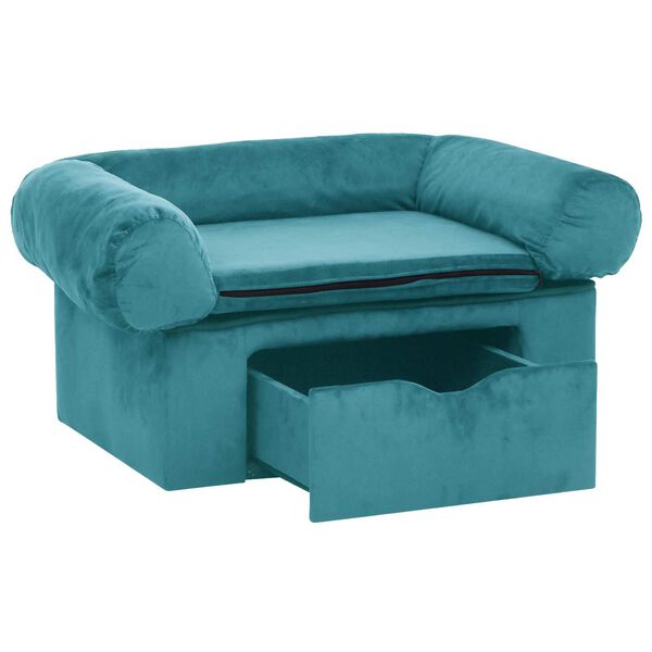 vidaXL Canap&eacute; pour chien Turquoise 75 x 50 x 38cm Peluche
