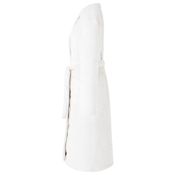 vidaXL Robe de bain sans capuche Blanc l Flanelle