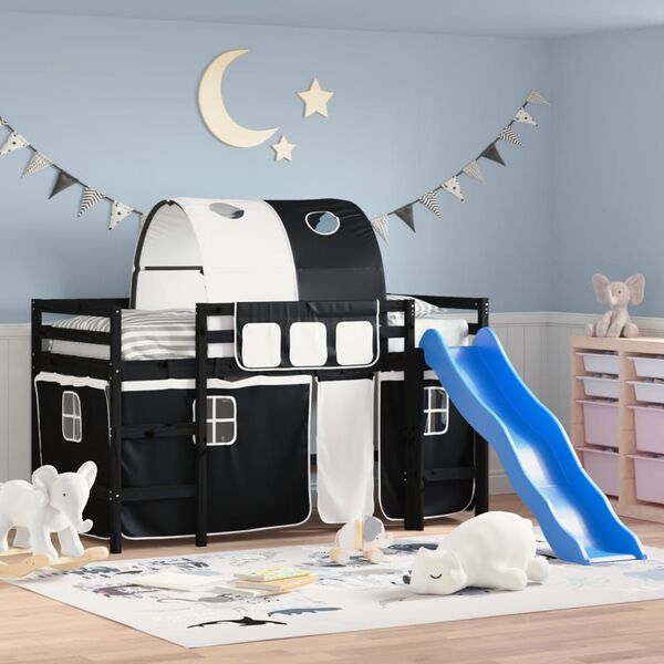 vidaXL Lit mezzanine enfants avec tunnel sans matelas 90x190 cm