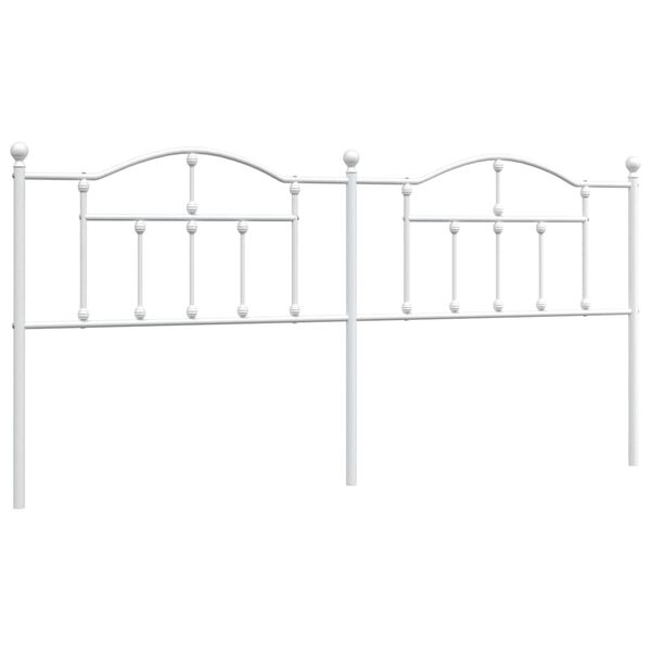 vidaXL T&ecirc;te de lit m&eacute;tal blanc 200 cm