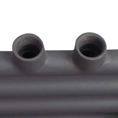 vidaXL Sèche-serviettes eau chaude à rails droits gris de 480 x 480 mm
