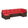 vidaXL Ensemble de canap&eacute; de jardin Marron polyrotin