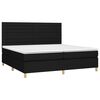 vidaXL Sommier &agrave; lattes de lit avec matelas Noir 200x200 cm Tissu