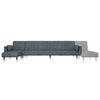 vidaXL Canap&eacute;-lit en forme de L gris 275x140x70 cm velours