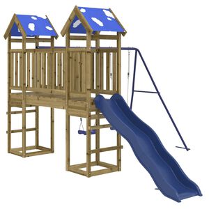 vidaXL Aire de jeux d'ext&eacute;rieur bois de pin impr&eacute;gn&eacute;