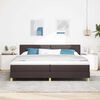 vidaXL Lit boxspring avec matelas Marron fonc&eacute; 200 x 200 cm tissu