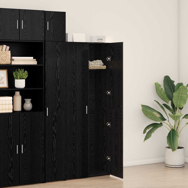 vidaXL Haut Armoire Ch&ecirc;ne noir 70 x 42.5 x 185 cm Bois d'ing&eacute;nierie