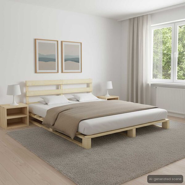 vidaXL Cadre de lit de palette sans matelas 140x200 cm bois massif pin