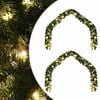 vidaXL Guirlande de No&euml;l 2 pc 600 LED Vert 20 m PVC