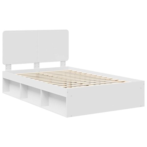 vidaXL Cadre de lit Blanc 120 x 190 cm Bois de pin massif